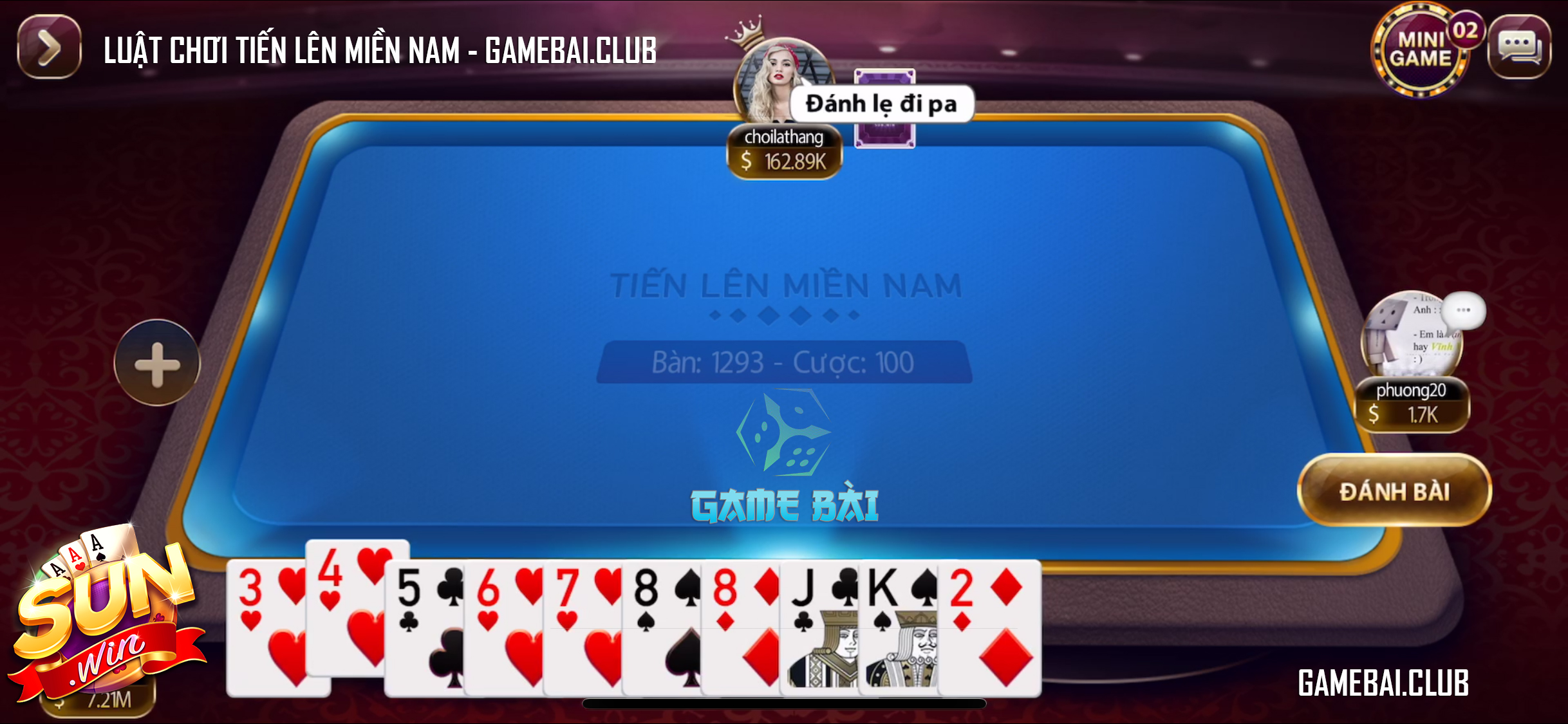 Luật chơi Tiến Lên Miền Nam (Đếm Lá) cơ bản